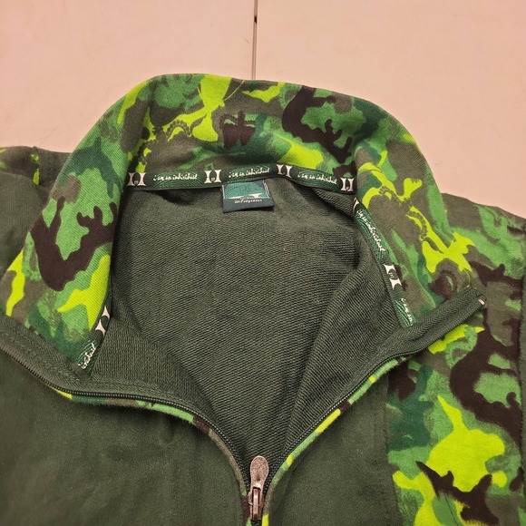 I am an Individual Jacket Mens Extra Large XL Green Camo Full Zip Cotton Blend - Picture 8 of 16